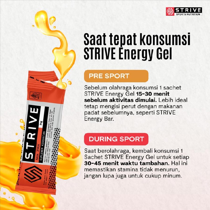 Jual Suplemen Lari Strive Energy Gel Jeruk 24Gr Multicolor Original Gel-Jeruk - hoopspoint.com
