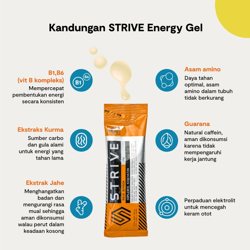 Jual Suplemen Lari Strive Energy Gel Mangga 24Gr Multicolor Original Gel-Mangga - hoopspoint.com