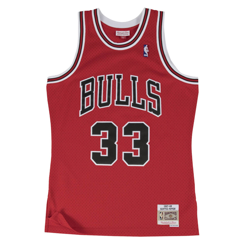 Beli Baju Basket Mitchell N Ness Chicago Bulls Scottie Pippen Swingman Jersey Red Original Gs18153-Cbuscar97Spi