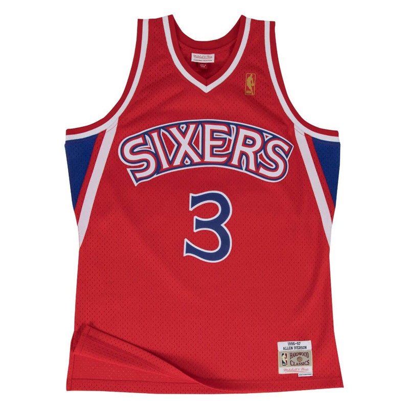 Jual Baju Basket Mitchell N Ness Allen Iverson Philadelphia 76Ers Road 1996-97 Swingman Jersey Red Original Gs18199-P76Scar96Aiv - hoopspoint.com