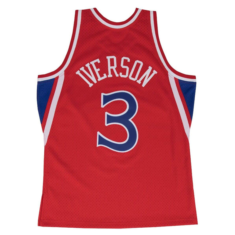 Jual Baju Basket Mitchell N Ness Allen Iverson Philadelphia 76Ers Road 1996-97 Swingman Jersey Red Original Gs18199-P76Scar96Aiv - hoopspoint.com