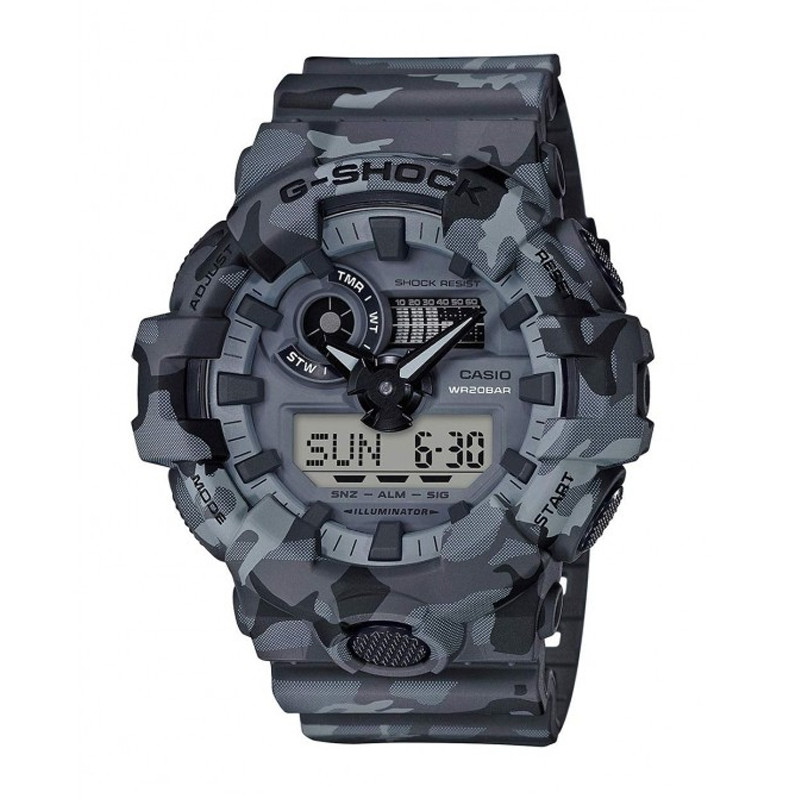 Jual Jam Tangan Training Pria Casio G-Shock Woodland Camouflage Shock Resistant Resin Band Grey Army Original Ga-700Cm-8Adr - hoopspoint.com