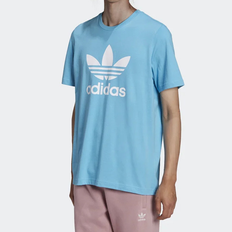 Beli Baju Sneakers Adidas Adicolor Classics Trefoil Tee Blue Original He9513