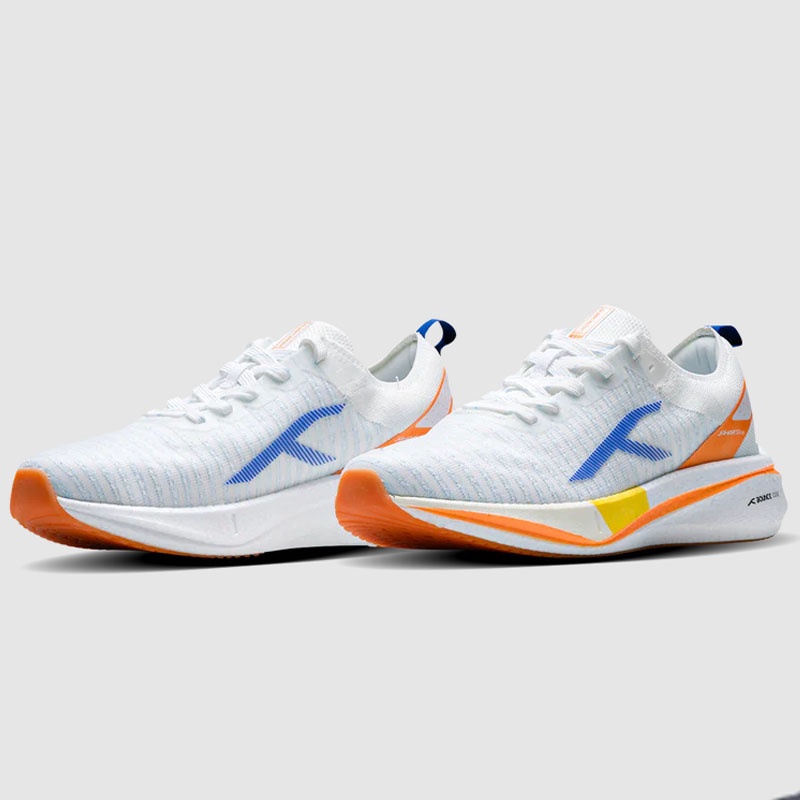 Jual Sepatu Lari Hundred Jakarta V1 White-Blue-Orange Original Hrfs-4M143-3 - hoopspoint.com