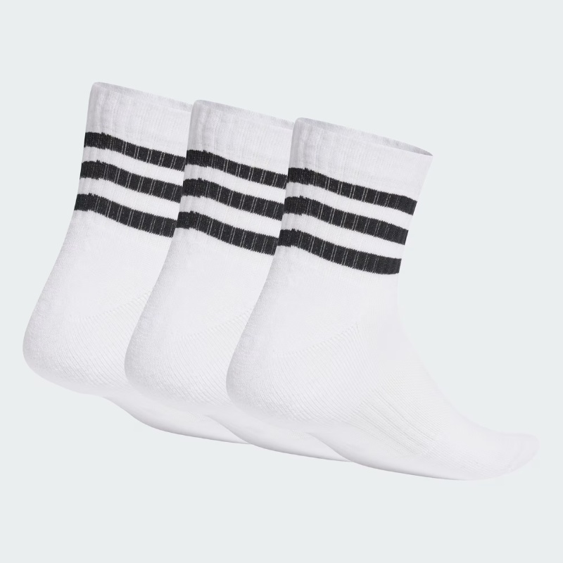 Jual Kaos Kaki Lari Adidas 3-Stripes Cushioned Sportswear Low-Cut Socks 3 Pairs White-Black Original Ht3456 - hoopspoint.com