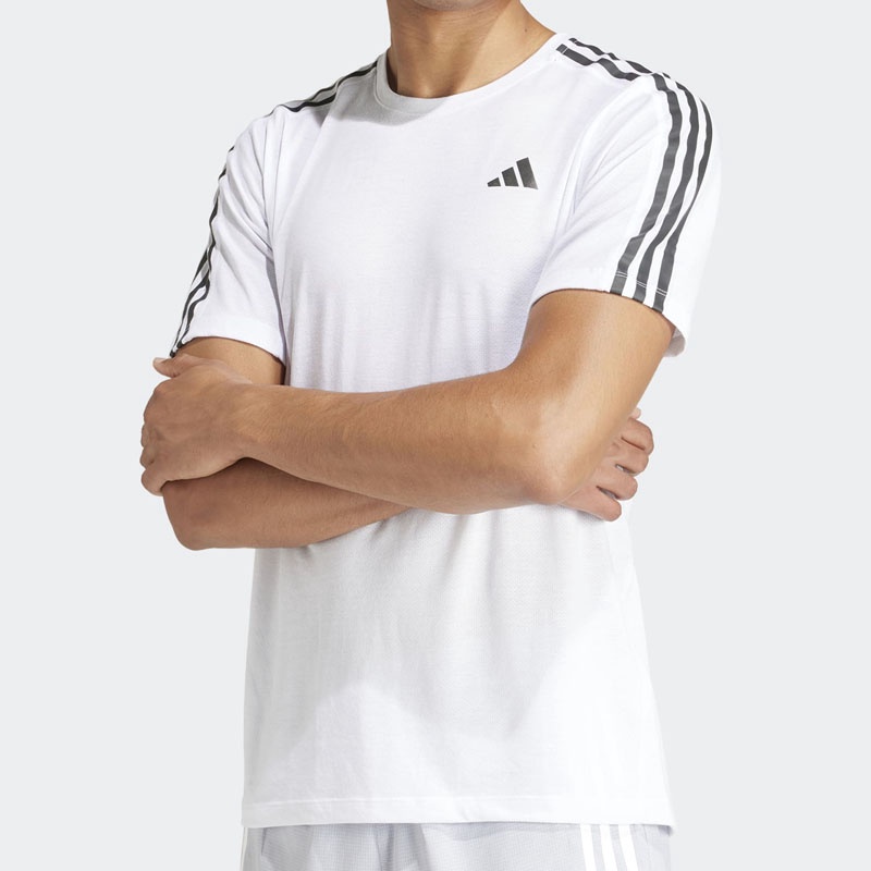 Jual Baju Lari Adidas Own The Run E 3Stripes Tee White Original Iq3835 - hoopspoint.com