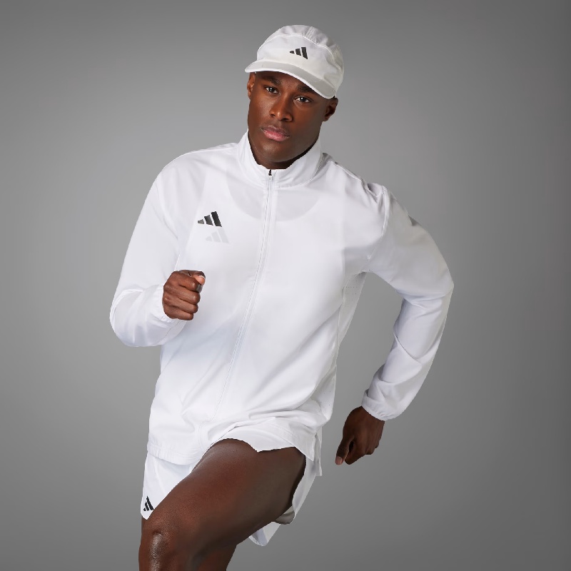 Jual Baju Lari Adidas Adizero Essentials Running Jacket White Original It7586 - hoopspoint.com