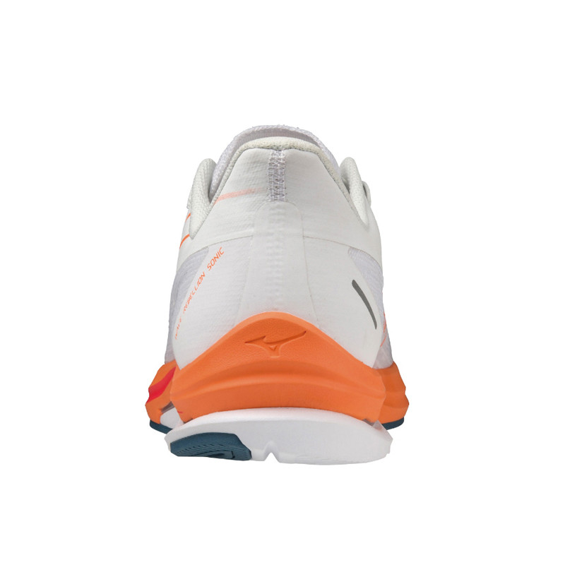 Jual Sepatu Lari Mizuno Wave Rebellion Sonic White Orange Original J1Gc233054 - hoopspoint.com