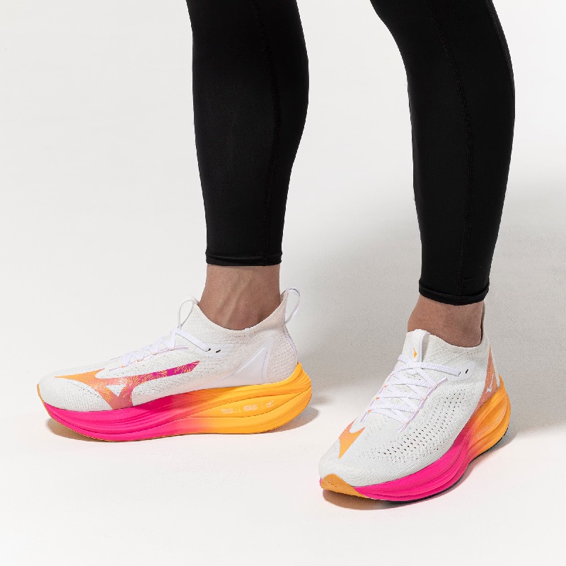 Jual Sepatu Lari Mizuno Neo Vista 2 White-White-Pink Tetra Original J1Gc254704 - hoopspoint.com