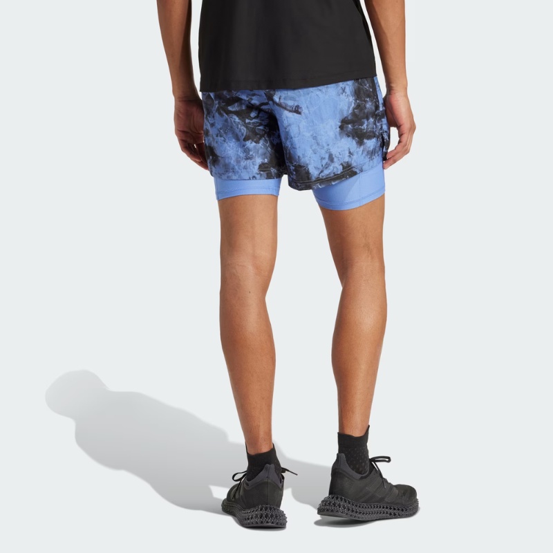 Jual Celana Lari Adidas Own The Run Spray Dye 2-In-1 Short Blue Fusion-Black Original Jl8721 - hoopspoint.com