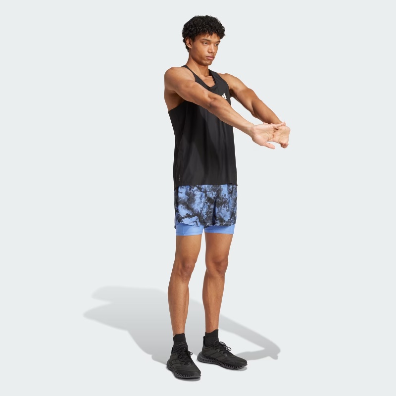 Jual Celana Lari Adidas Own The Run Spray Dye 2-In-1 Short Blue Fusion-Black Original Jl8721 - hoopspoint.com