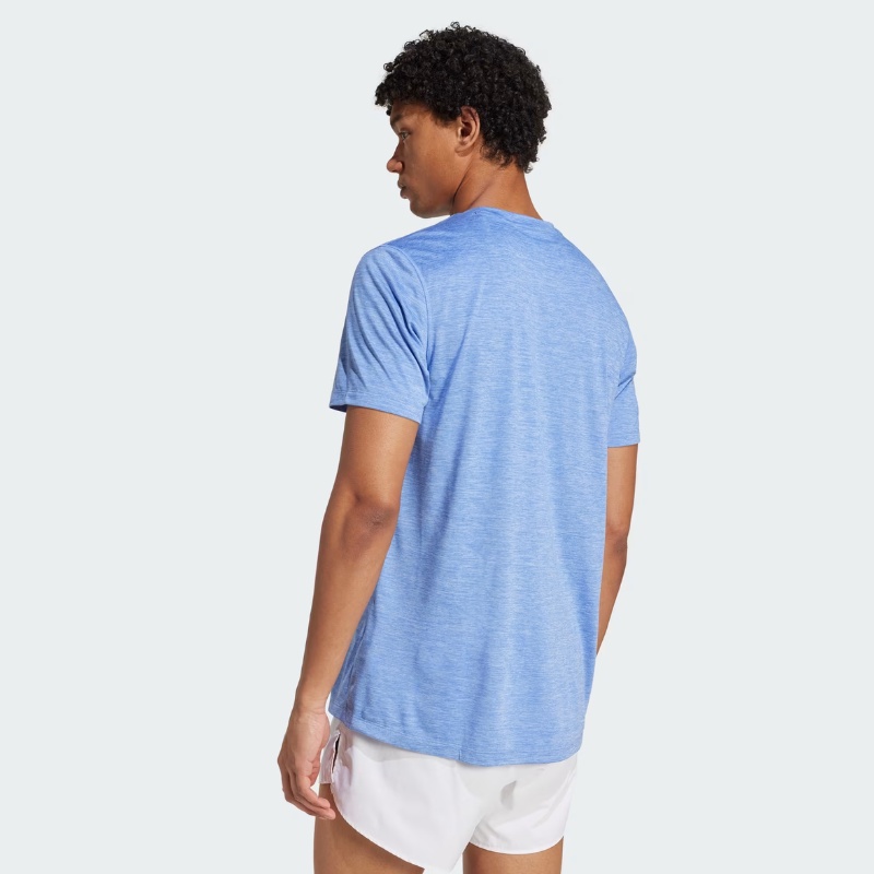 Jual Baju Lari Adidas T-Shirt Melange Own The Run Blue Fusion Original Jl8725 - hoopspoint.com