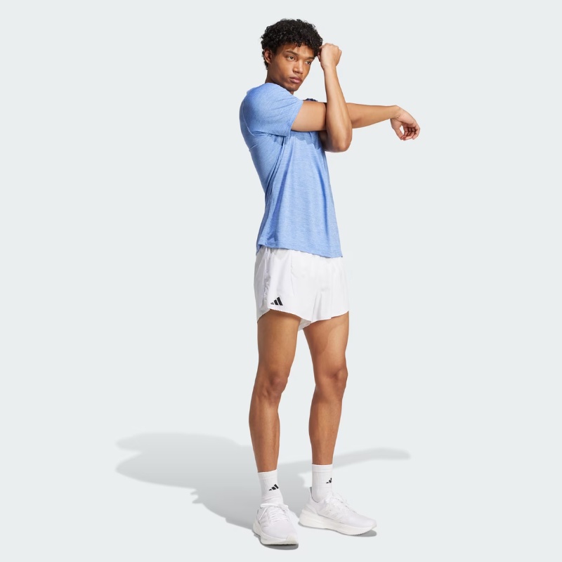 Jual Baju Lari Adidas T-Shirt Melange Own The Run Blue Fusion Original Jl8725 - hoopspoint.com