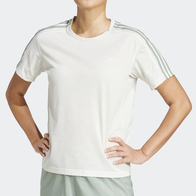 Jual Baju Lari Adidas Own The Run E 3Stripes Tee Crystal Jade Original Jp0829 - hoopspoint.com