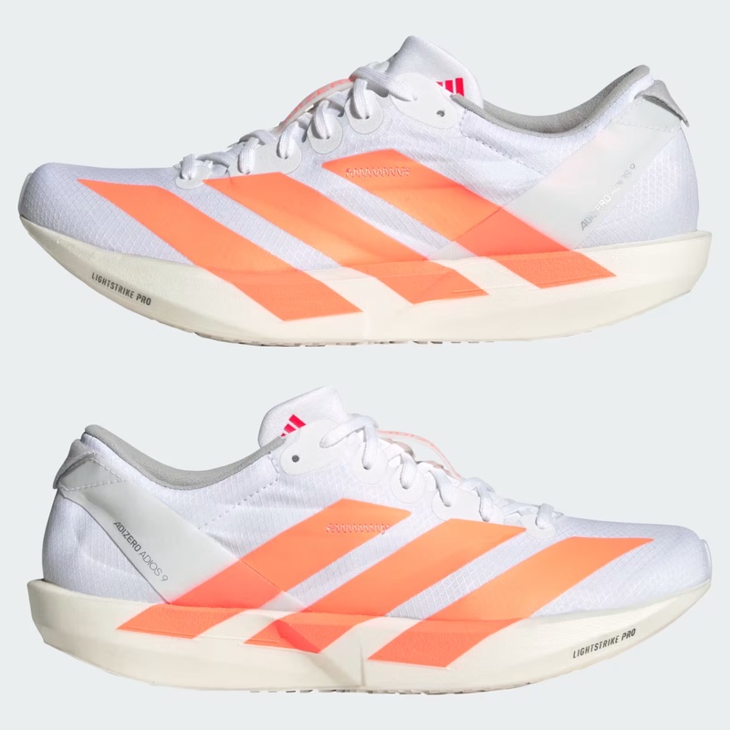 Jual Sepatu Lari Adidas Adizero Adios 9 Cloud White - Lucid Orange - Lucid Red Original Jq0777 - hoopspoint.com