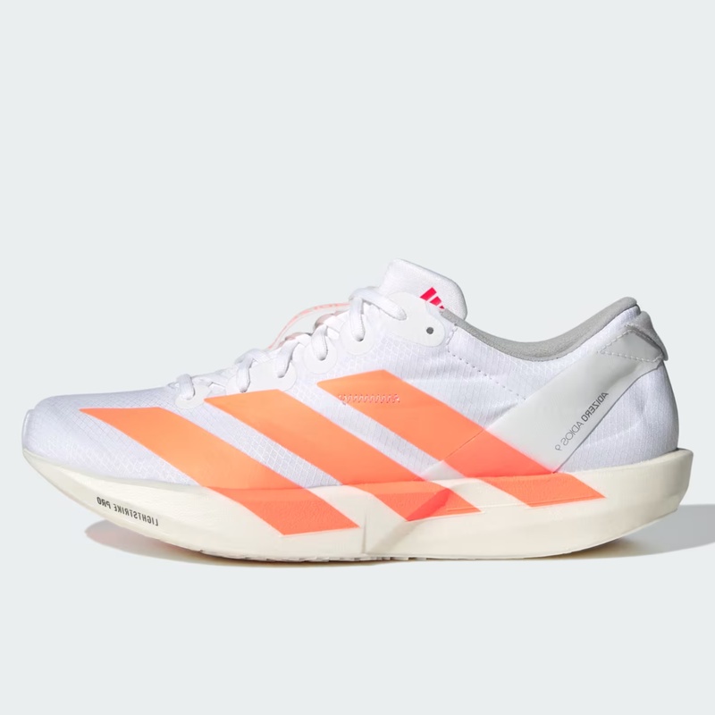 Beli Sepatu Lari Wanita Adidas Wmns Adizero Adios 9 Cloud White - Beam Orange - Lucid Red Original Jq0779