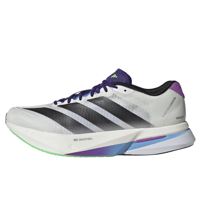 Jual Sepatu Lari Adidas Adizero Boston 13 Core White Core Black - Lime Burst Original Js4946 - hoopspoint.com