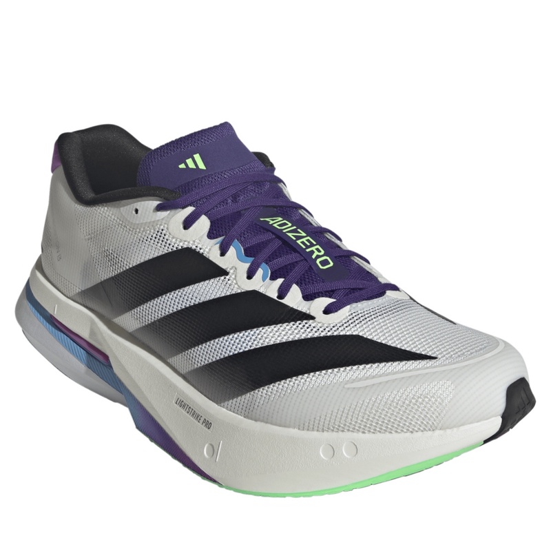 Jual Sepatu Lari Adidas Adizero Boston 13 Core White Core Black - Lime Burst Original Js4946 - hoopspoint.com