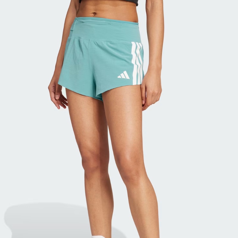 Jual Celana Lari Wanita Adidas Wmns Adizero Running Gel Pocket Shorts Powder Teal Original Jv7166 - hoopspoint.com