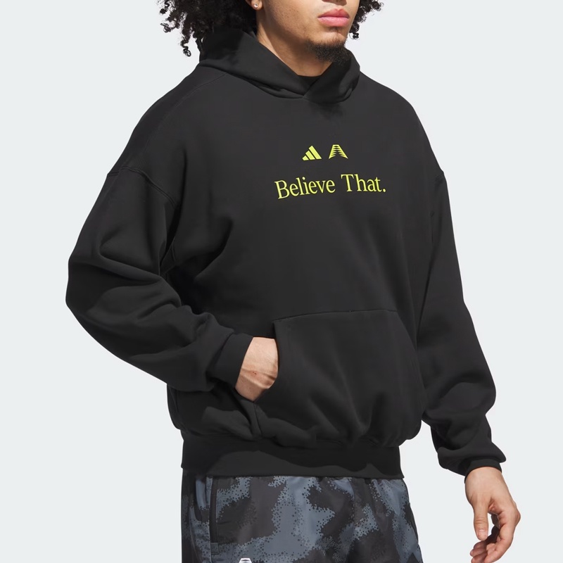 Jual Baju Basket Adidas Anthony Edwards Believe That Hoodie Black Original Jw2927 - hoopspoint.com