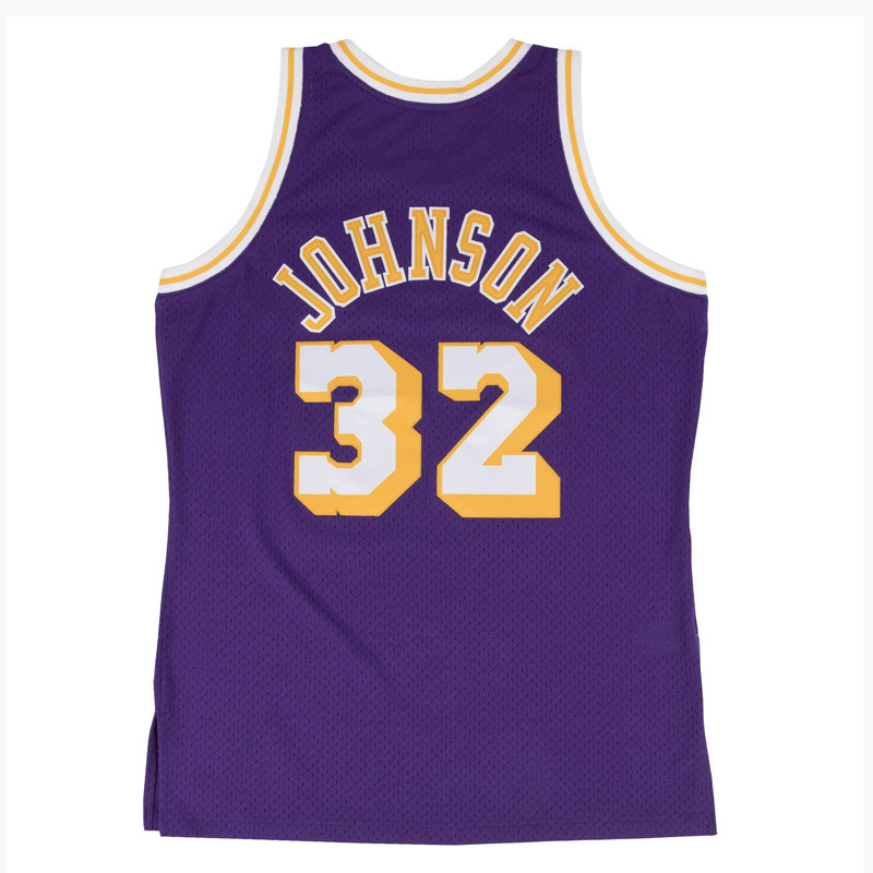 Jual Baju Basket Mitchell N Ness Magic Johnson Los Angeles Lakers Road 1984-85 Swingman Jersey Purple Original Lalpurp84Ejh - hoopspoint.com