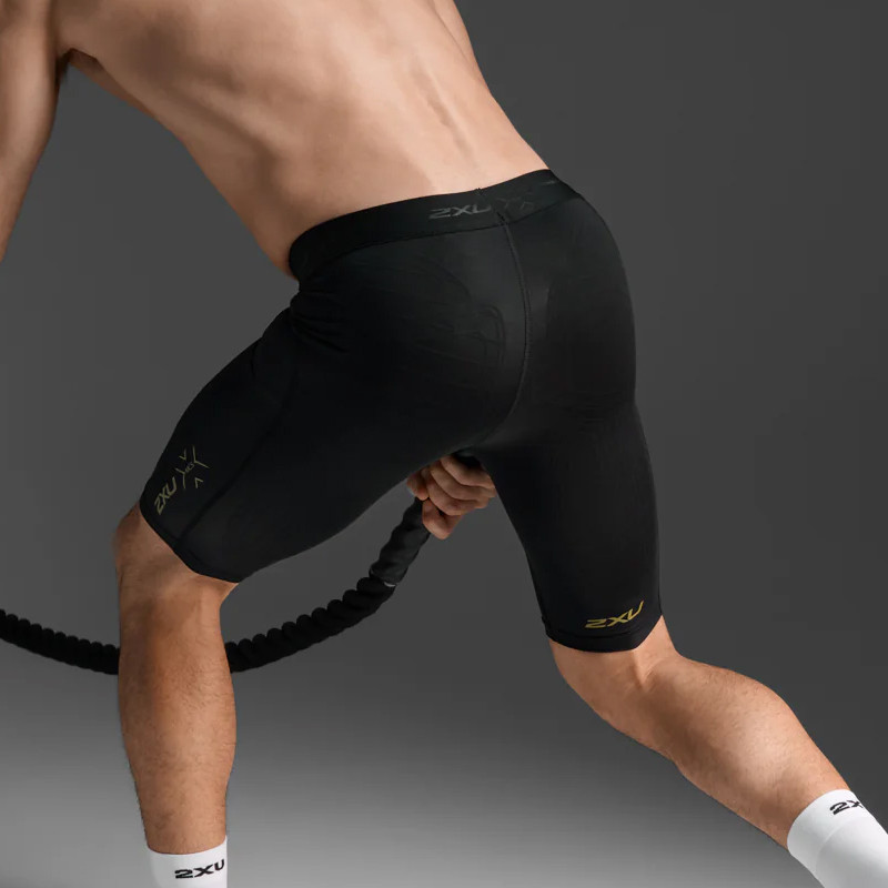 Jual Celana Lari 2Xu Force Compression Shorts Black Gold Original Ma5366B00 - hoopspoint.com