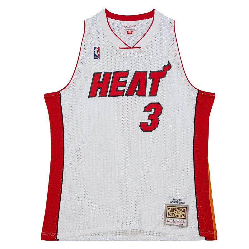 Jual Baju Basket Mitchell N Ness Swingman Dwyane Wade Miami Heat 2005-06 Jersey White Original Mhe05Dwawhit - www.hoopspoint.com