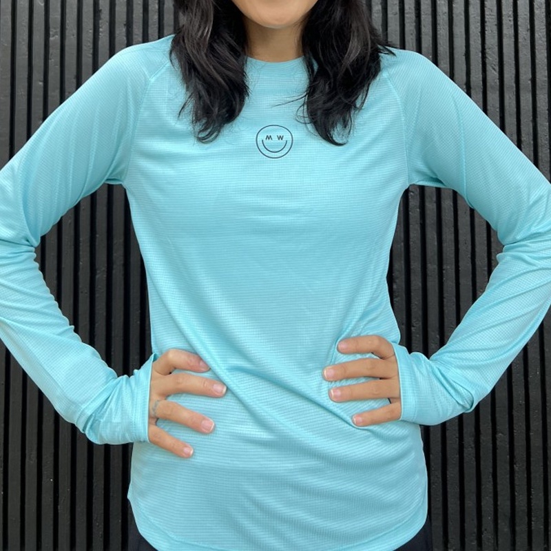 Beli Baju Lari Wanita Made For Women Wmns Sweat Run Long Sleeve Baby Blue Original Mw-Sweatrun-Ls-Bb