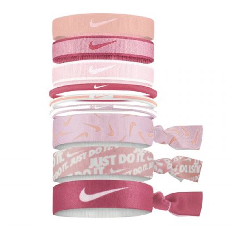 Jual Aksesoris Basket Nike Mixed Ponytail Holder 9Pk Pink Original N.000.3537.647.Os - hoopspoint.com