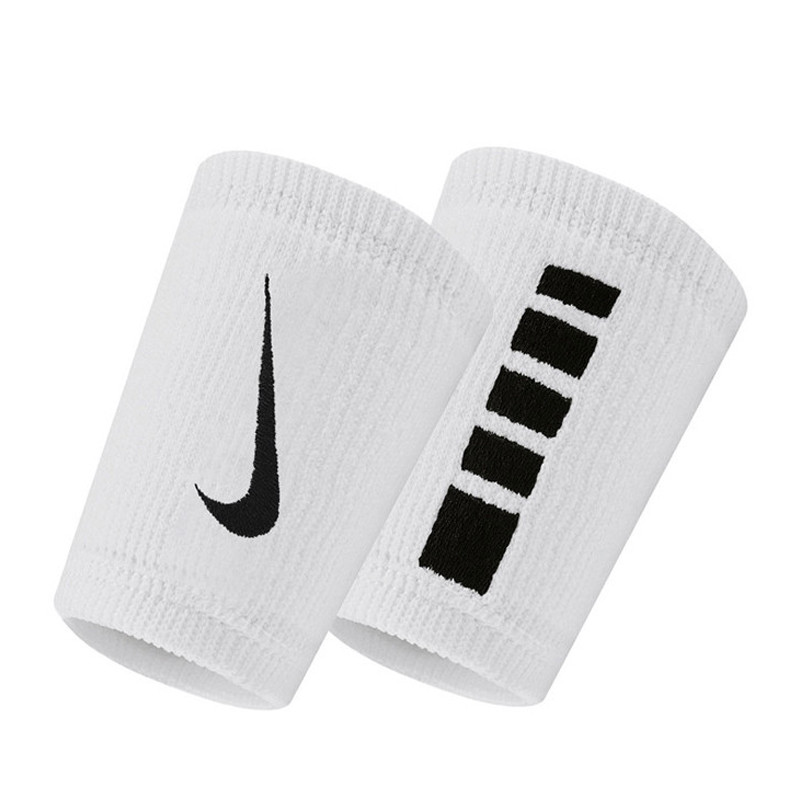 Jual Aksesoris Basket Nike Elite Long Wristbands White Black Original N.100.6700.101.Os - hoopspoint.com