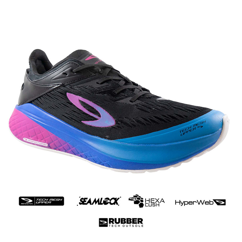 Jual Sepatu Lari Nineten Kanzaki 1.0 Hitam Pink Original N0012354052486 - hoopspoint.com