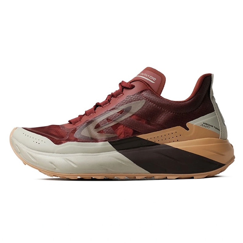 Beli Sepatu Trail Nineten Geist Ekiden Trail Maroon- Abu-Kuning Original N009546735462