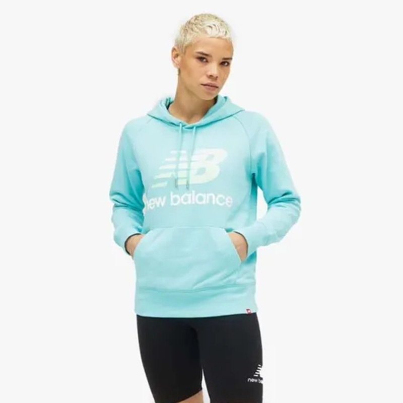 Jual Baju Sneakers Wanita New Balance Wmns Essentials Pullover Hoodie Black Original Newawt03550B - hoopspoint.com