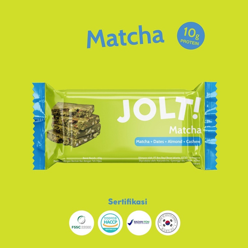 Jual Suplemen Lari Jolt! Protein Bar Matcha Green Original Protein-Matcha - hoopspoint.com