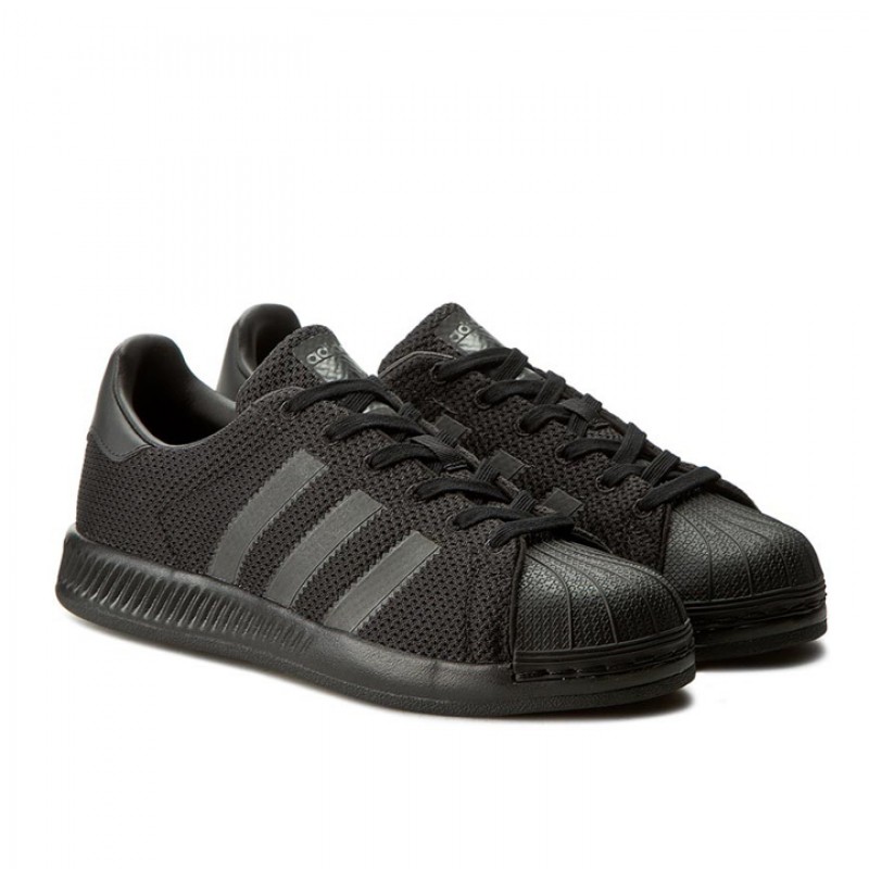 Jual Sepatu Sneakers Adidas Superstar Bounce Triple Black Original S82237 - hoopspoint.com