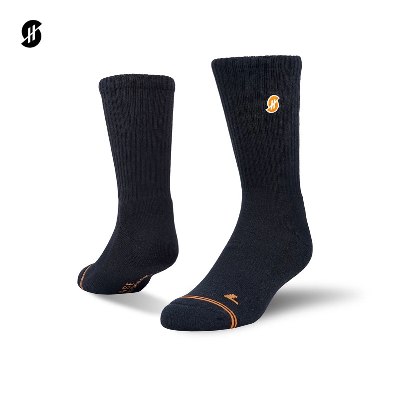 Beli Kaos Kaki Basket Stay Hoops Plain Black Black Original Sck-1777-Per-Blk-As