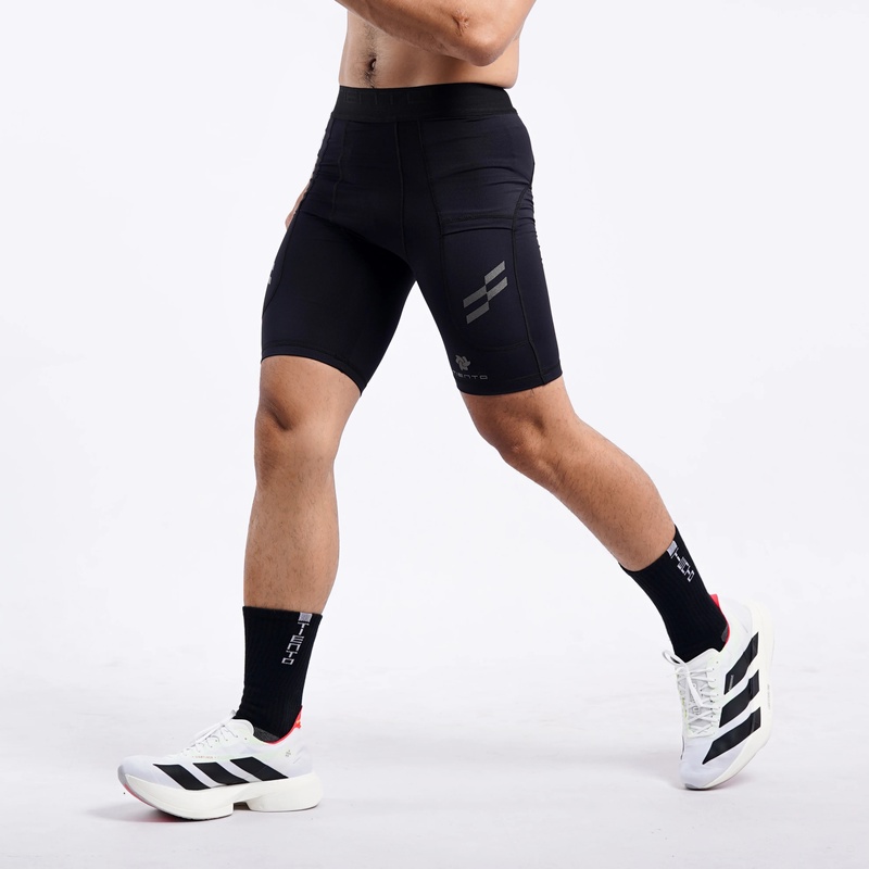 Jual Celana Lari Tiento Legging Short Pants Kroom Black Original Sp-Kroom-Men-Black - hoopspoint.com