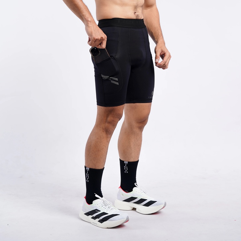Jual Celana Lari Tiento Legging Short Pants Kroom Black Original Sp-Kroom-Men-Black - hoopspoint.com