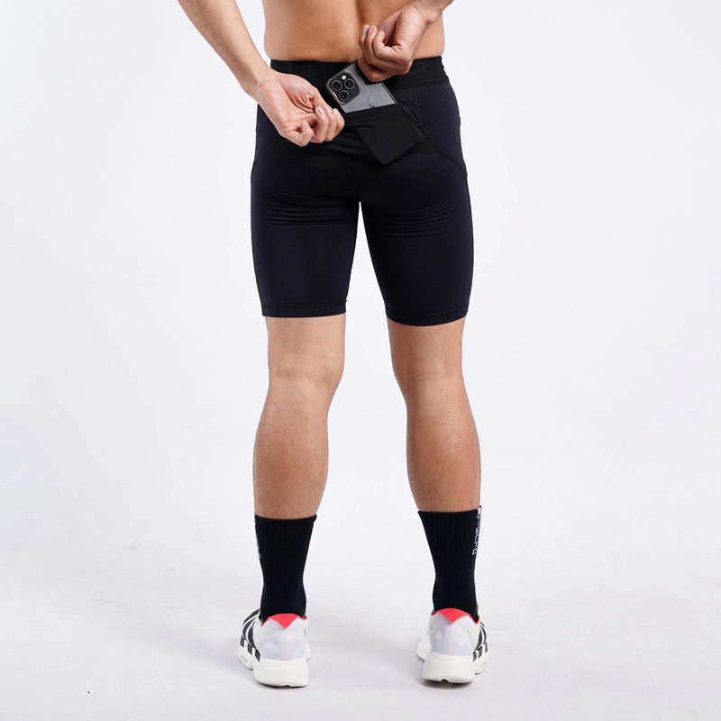 Jual Celana Lari Tiento Legging Short Pants Kroom Black Original Sp-Kroom-Men-Black - hoopspoint.com