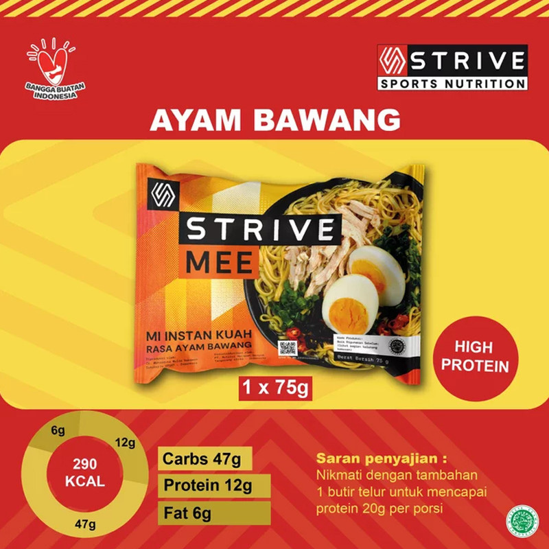 Jual Suplemen Lari Strive Mee - Mie Kuah Rasa Ayam Bawang (75Gr) Red Original Strivemie-Ayam - hoopspoint.com