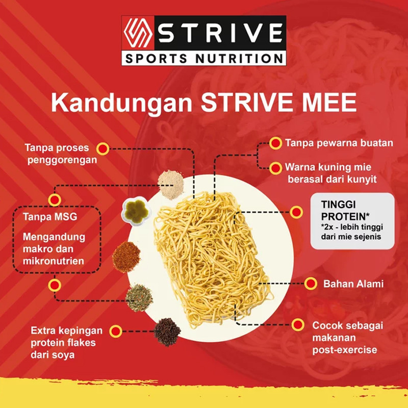 Jual Suplemen Lari Strive Mee - Mie Kuah Rasa Ayam Bawang (75Gr) Red Original Strivemie-Ayam - hoopspoint.com