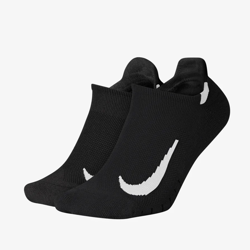 Jual Kaos Kaki Lari Nike 2Pk Multiplier No-Show Socks Black Original Sx7554-010 - hoopspoint.com