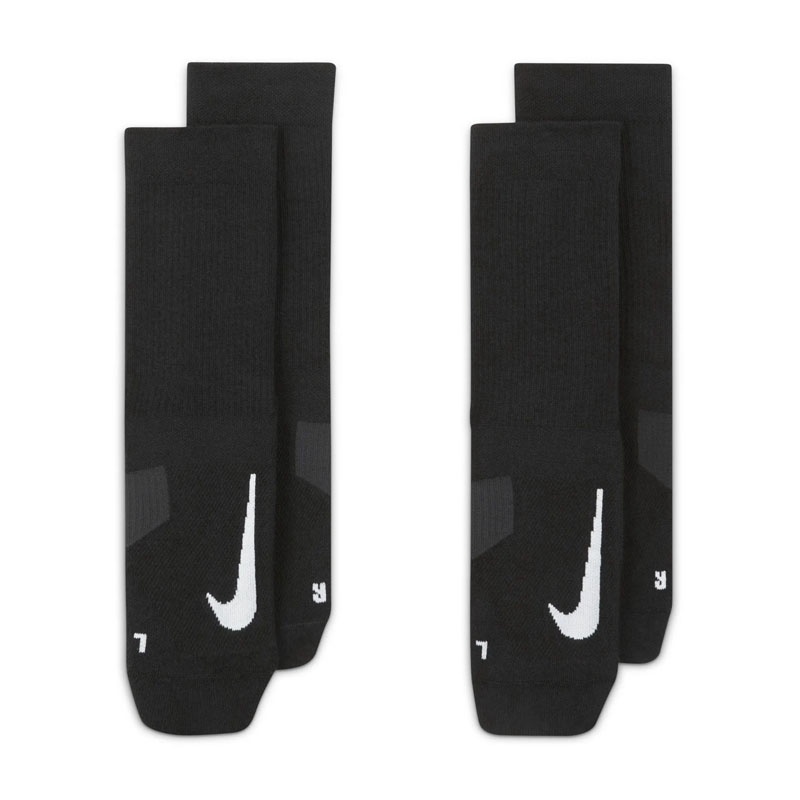 Jual Kaos Kaki Lari Nike Multiplier Crew Socks 2 Pairs Black White Original Sx7557-010 - hoopspoint.com