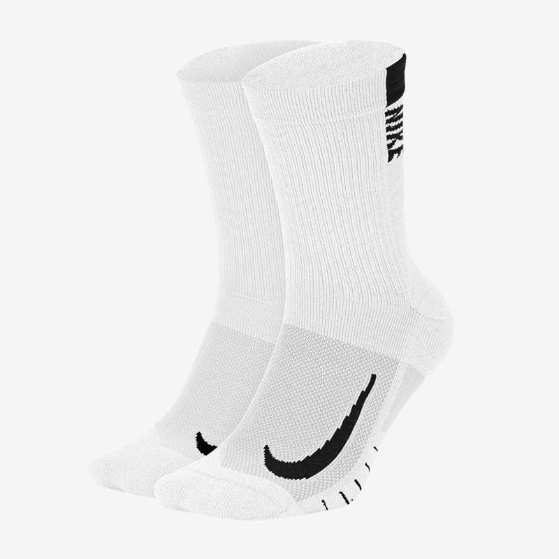 Jual Kaos Kaki Lari Nike Multiplier Crew Socks 2 Pairs White Black Original Sx7557-100 - hoopspoint.com
