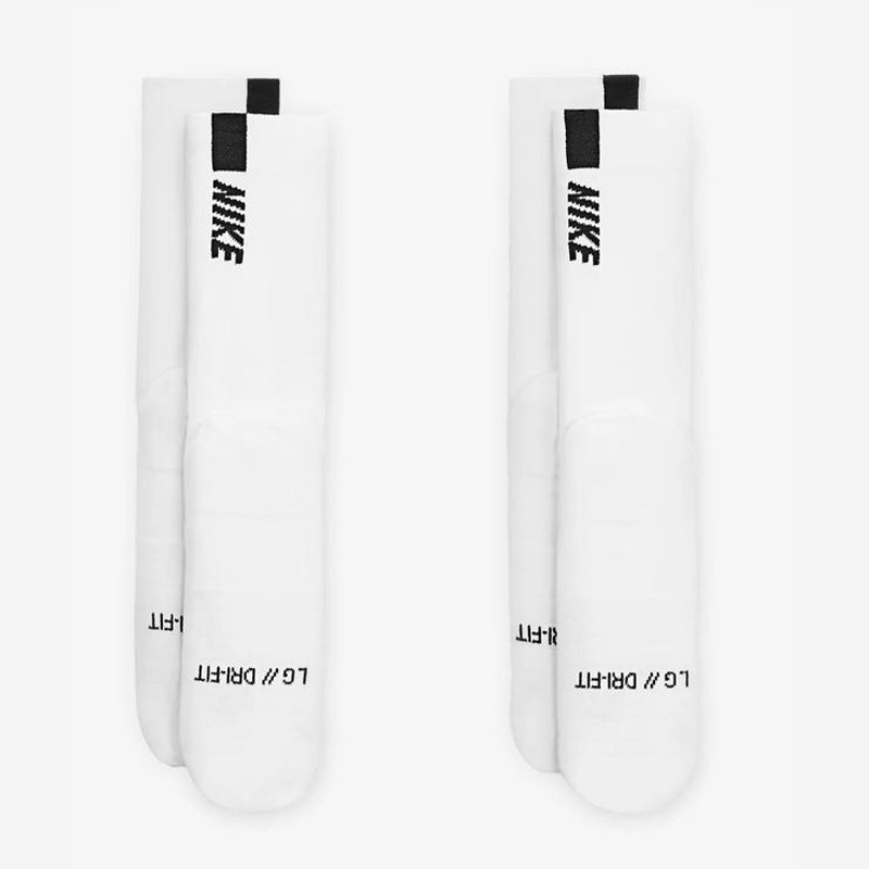 Jual Kaos Kaki Lari Nike Multiplier Crew Socks 2 Pairs White Black Original Sx7557-100 - hoopspoint.com
