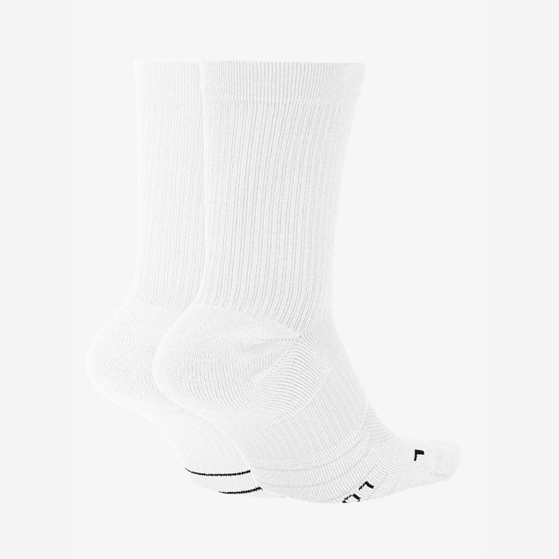 Jual Kaos Kaki Lari Nike Multiplier Crew Socks 2 Pairs White Black Original Sx7557-100 - hoopspoint.com