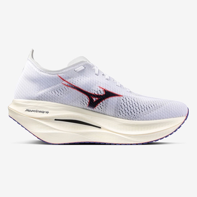 Jual Sepatu Lari Mizuno Wave Rebellion Pro 3 White-Baritone Blue-Fiery Coral 2 Original U1Gd253011 - hoopspoint.com