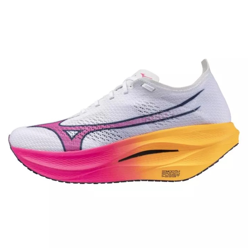 Beli Sepatu Lari Mizuno Wave Rebellion Pro 3 White-Pink Tetra-Tang Orange Original U1Gd253311