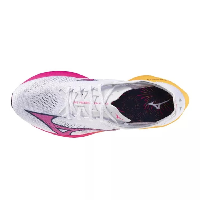 Jual Sepatu Lari Mizuno Wave Rebellion Pro 3 White-Pink Tetra-Tang Orange Original U1Gd253311 - hoopspoint.com