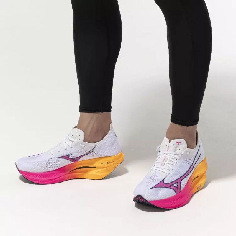 Jual Sepatu Lari Mizuno Wave Rebellion Pro 3 White-Pink Tetra-Tang Orange Original U1Gd253311 - hoopspoint.com